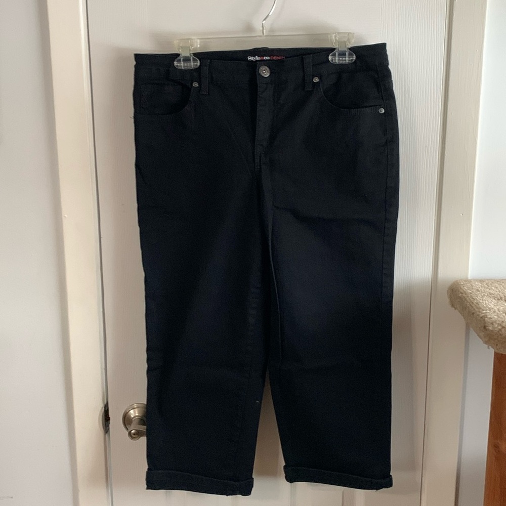 Style & Co Black Denim Capri